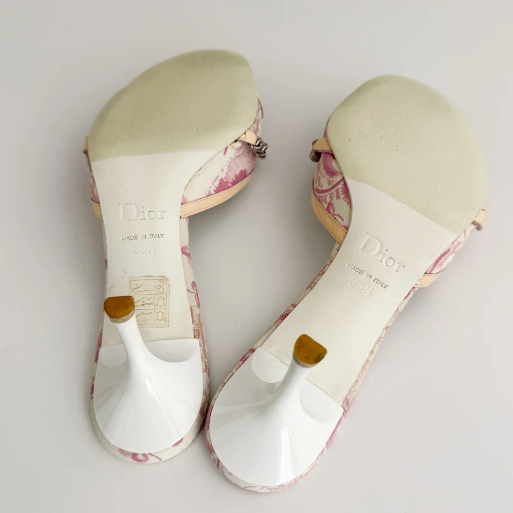 Christian Dior by John Galliano Iconic Pink Monogram Sandal Heels